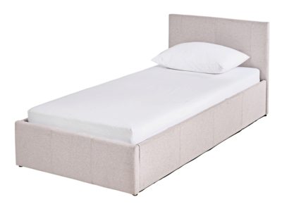 Hygena Lavendon Latte Fabric Ottoman Bed Frame - Single